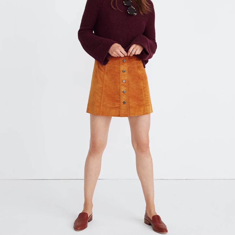 NWT Madewell Velveteen A-Line Mini Skirt Size 00